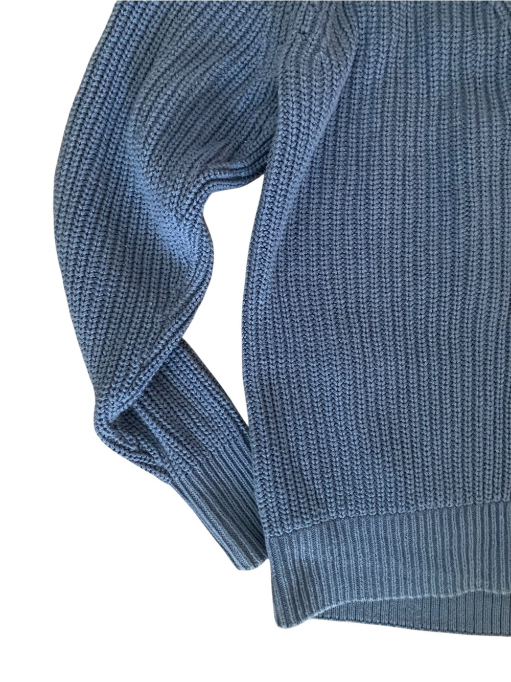 Gap Blue 100% Cotton Chunky Knit Cardigan Sweater Small Button Front - Picture 7 of 9